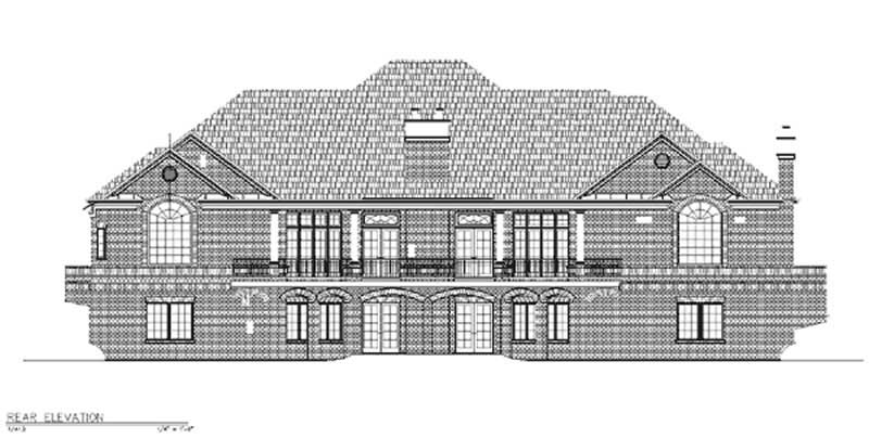 Home Plan Rear Elevation of this 3-Bedroom,4238 Sq Ft Plan -106-1023