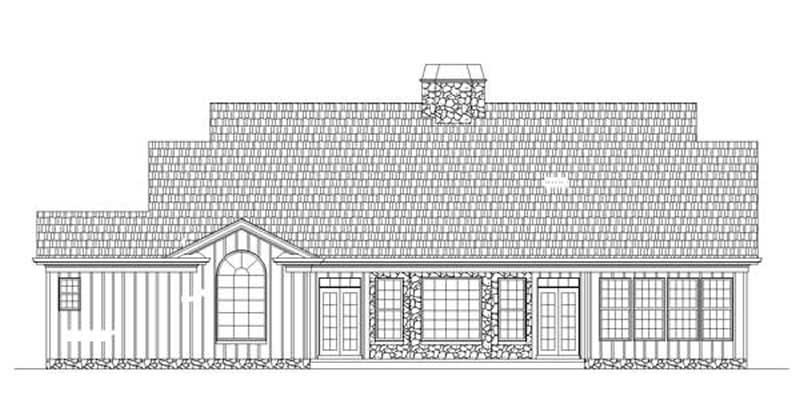 Home Plan Rear Elevation of this 3-Bedroom,1931 Sq Ft Plan -106-1025