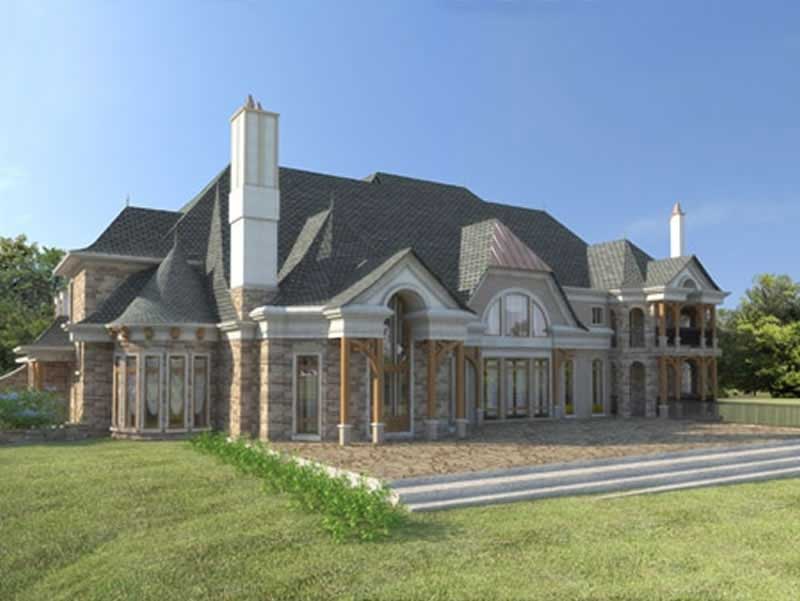 Home Plan Rear Elevation of this 5-Bedroom,8327 Sq Ft Plan -106-1033