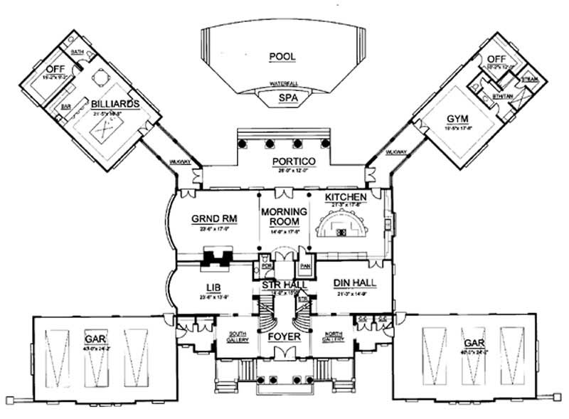 Floor Plan First Story of European Plan #106-1035