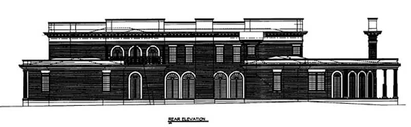 Home Plan Rear Elevation of this 4-Bedroom,8868 Sq Ft Plan -106-1036