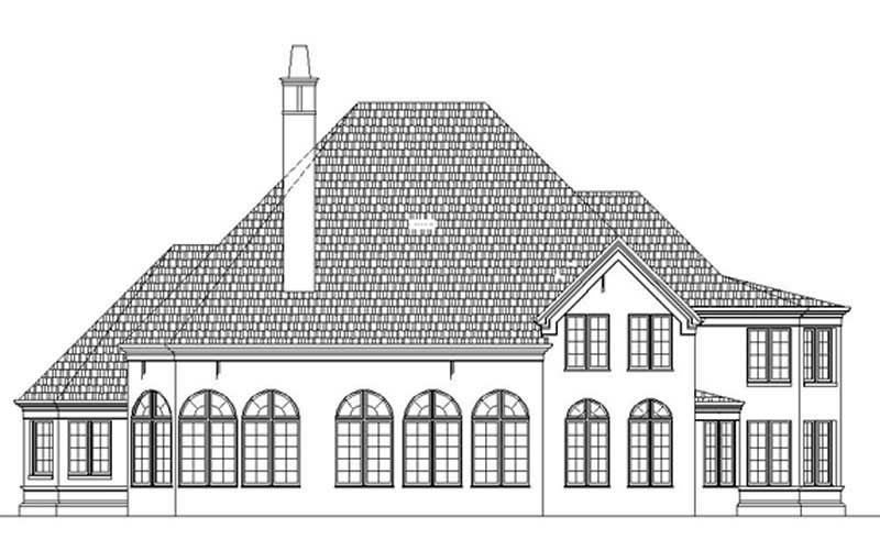 Home Plan Rear Elevation of this 5-Bedroom,3900 Sq Ft Plan -106-1038