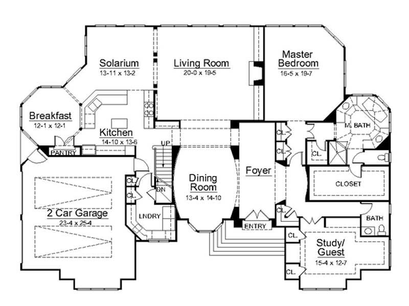 Floor Plan First Story of European Plan #106-1038