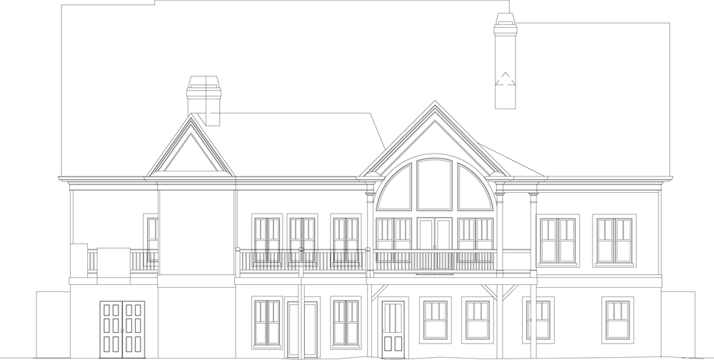 Home Plan Rear Elevation of this 4-Bedroom,2963 Sq Ft Plan -106-1043