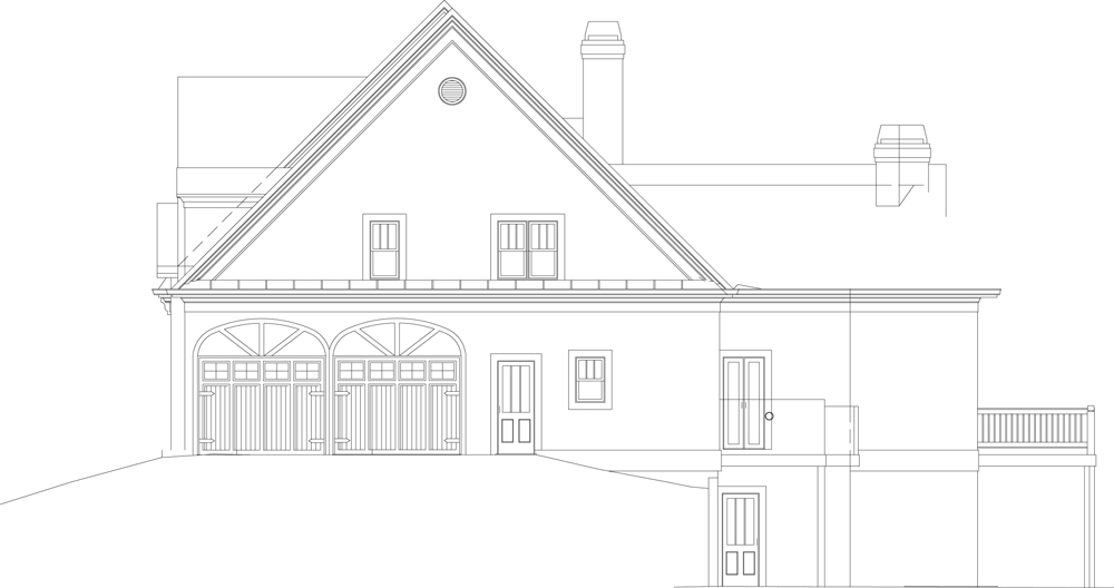 Home Plan Right Elevation of this 4-Bedroom,2963 Sq Ft Plan -106-1043