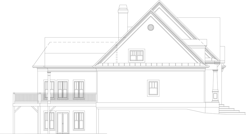 Home Plan Left Elevation of this 4-Bedroom,2963 Sq Ft Plan -106-1043