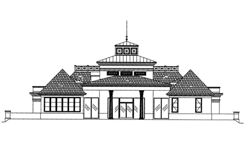 Home Plan Rear Elevation of this 3-Bedroom,3489 Sq Ft Plan -106-1047
