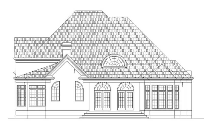 Home Plan Rear Elevation of this 4-Bedroom,3620 Sq Ft Plan -106-1048