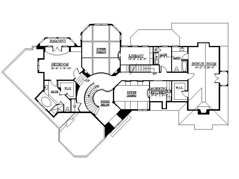 Floor Plan Second Story of Colonial Plan #106-1053