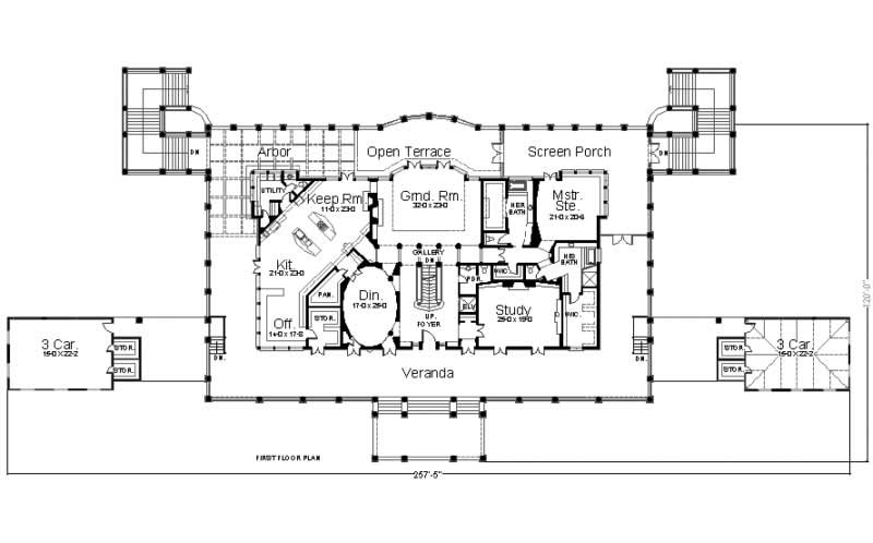 Floor Plan First Story of European Plan #106-1056