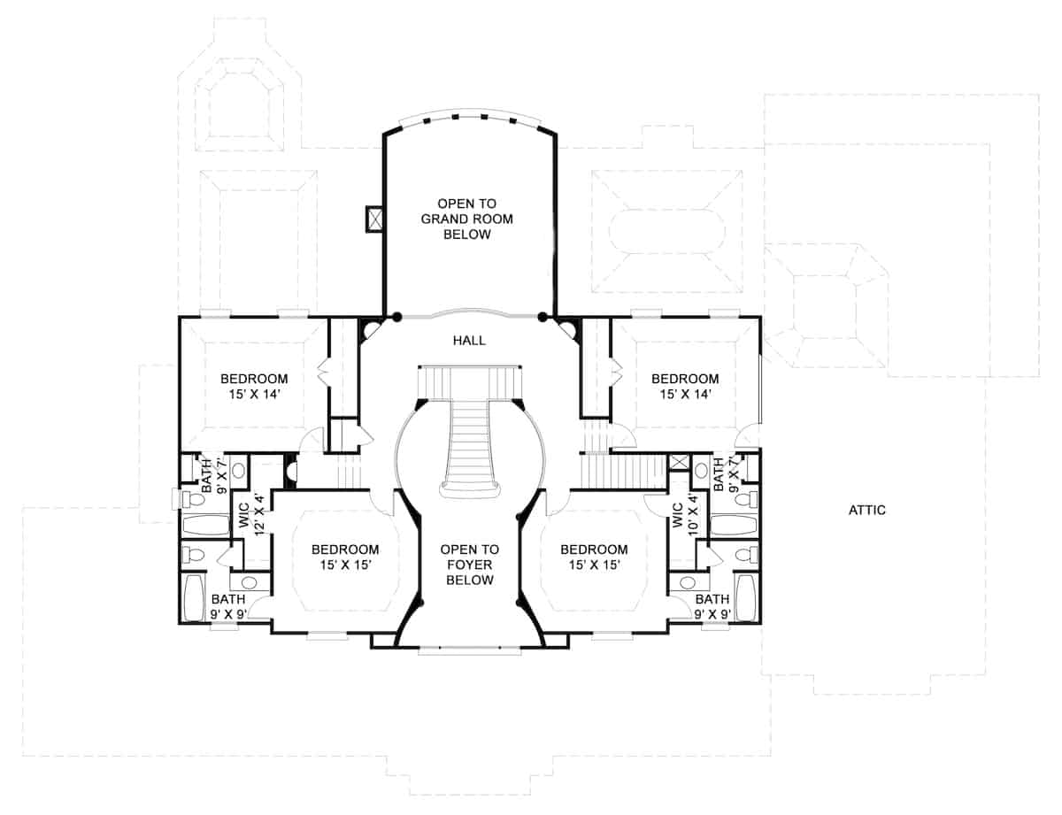 Upper Level of Colonial Plan #106-1063