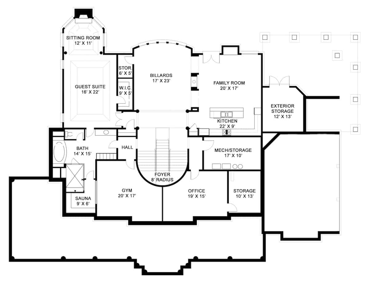 Basement of Colonial Plan #106-1063