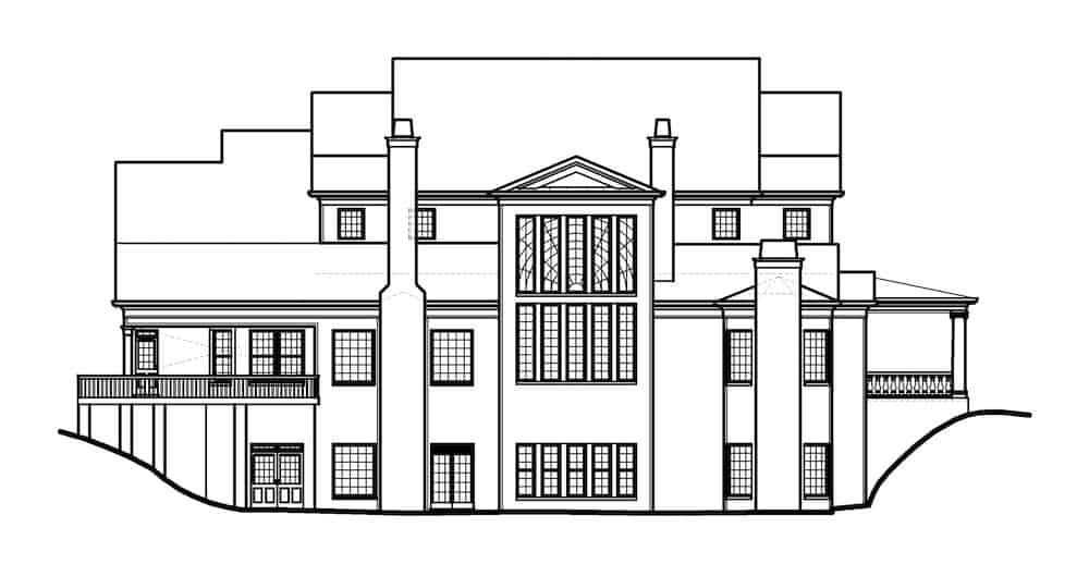 Home Plan Rear Elevation of this 5-Bedroom,5083 Sq Ft Plan -106-1063