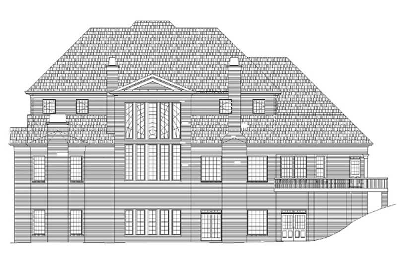 Home Plan Rear Elevation of this 5-Bedroom,5083 Sq Ft Plan -106-1064