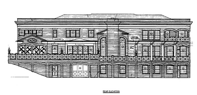 Home Plan Rear Elevation of this 5-Bedroom,5120 Sq Ft Plan -106-1065