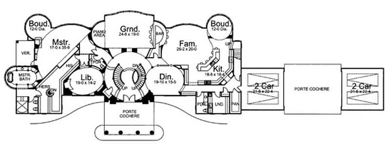 Floor Plan First Story of European Plan #106-1074