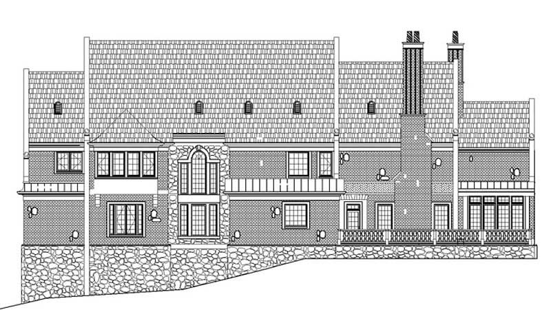 Home Plan Rear Elevation of this 5-Bedroom,6975 Sq Ft Plan -106-1079