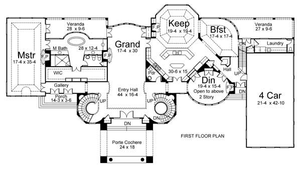 Floor Plan First Story of Colonial Plan #106-1083