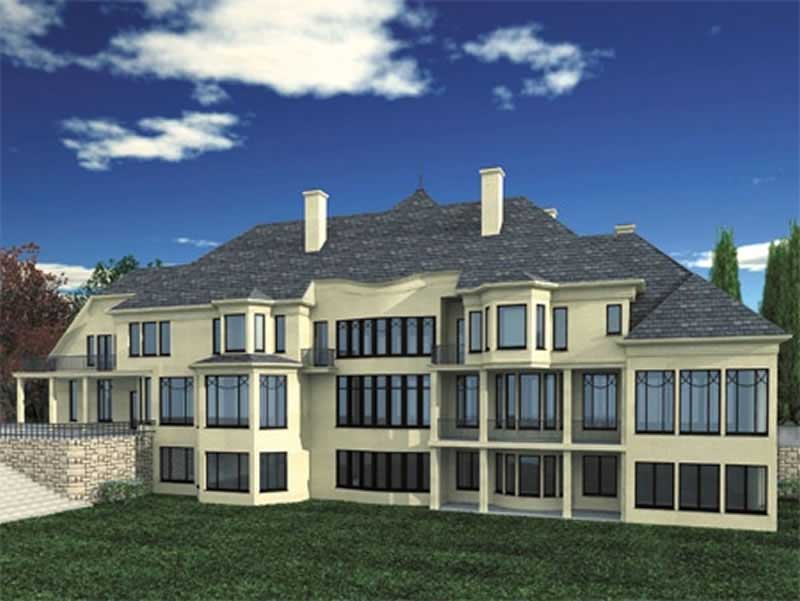 Home Plan Rear Elevation of this 5-Bedroom,7885 Sq Ft Plan -106-1083