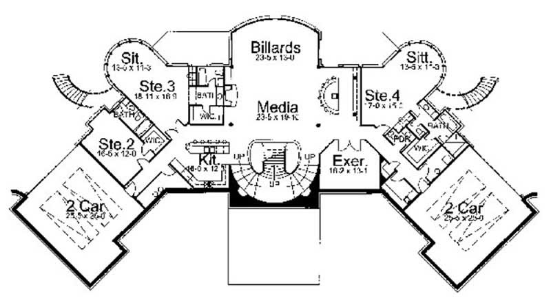 Floor Plan First Story of Contemporary Plan #106-1084