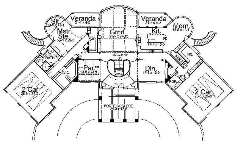 Floor Plan Second Story of Contemporary Plan #106-1084