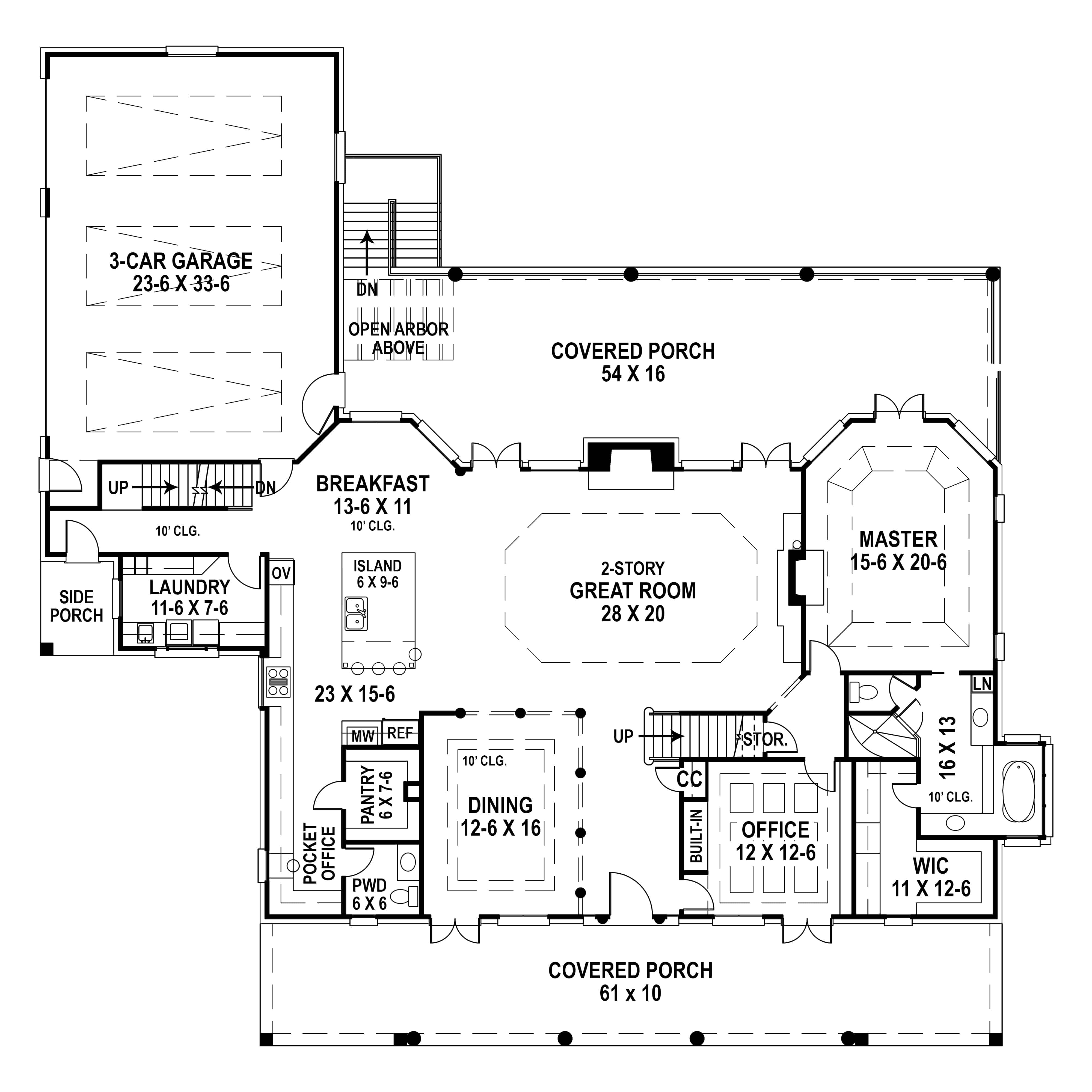 Floor Plan First Story of Contemporary Plan #106-1088