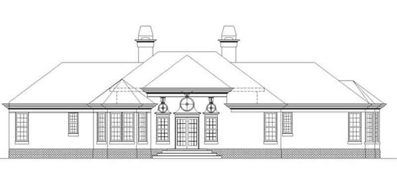Home Plan Rear Elevation of this 4-Bedroom,2588 Sq Ft Plan -106-1092