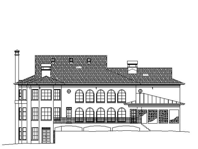 Home Plan Rear Elevation of this 4-Bedroom,4429 Sq Ft Plan -106-1098