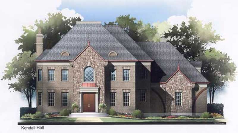 Front elevation of European home (ThePlanCollection: House Plan #106-1099)
