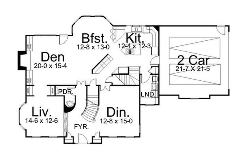 Floor Plan First Story of European Plan #106-1099