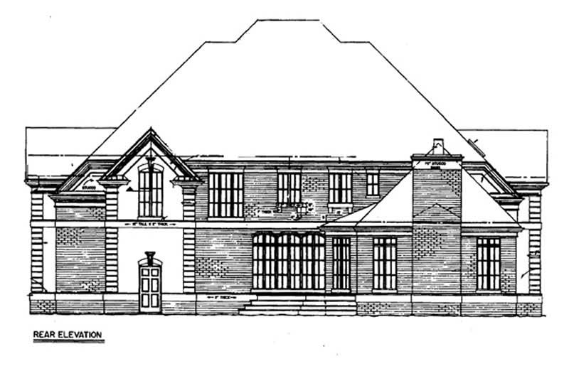 Home Plan Rear Elevation of this 5-Bedroom,3880 Sq Ft Plan -106-1105
