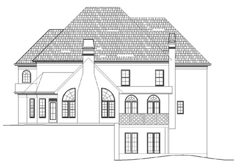 Home Plan Rear Elevation of this 3-Bedroom,3650 Sq Ft Plan -106-1106