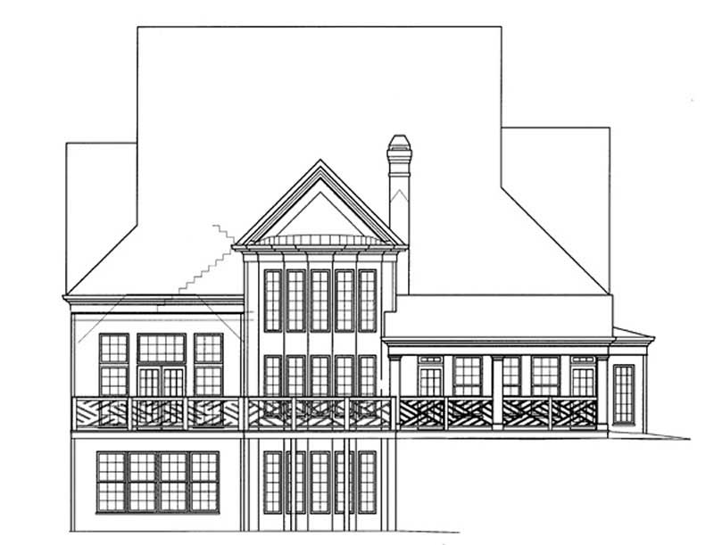 Home Plan Rear Elevation of this 3-Bedroom,4408 Sq Ft Plan -106-1108
