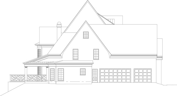 Home Plan Left Elevation of this 3-Bedroom,4408 Sq Ft Plan -106-1108