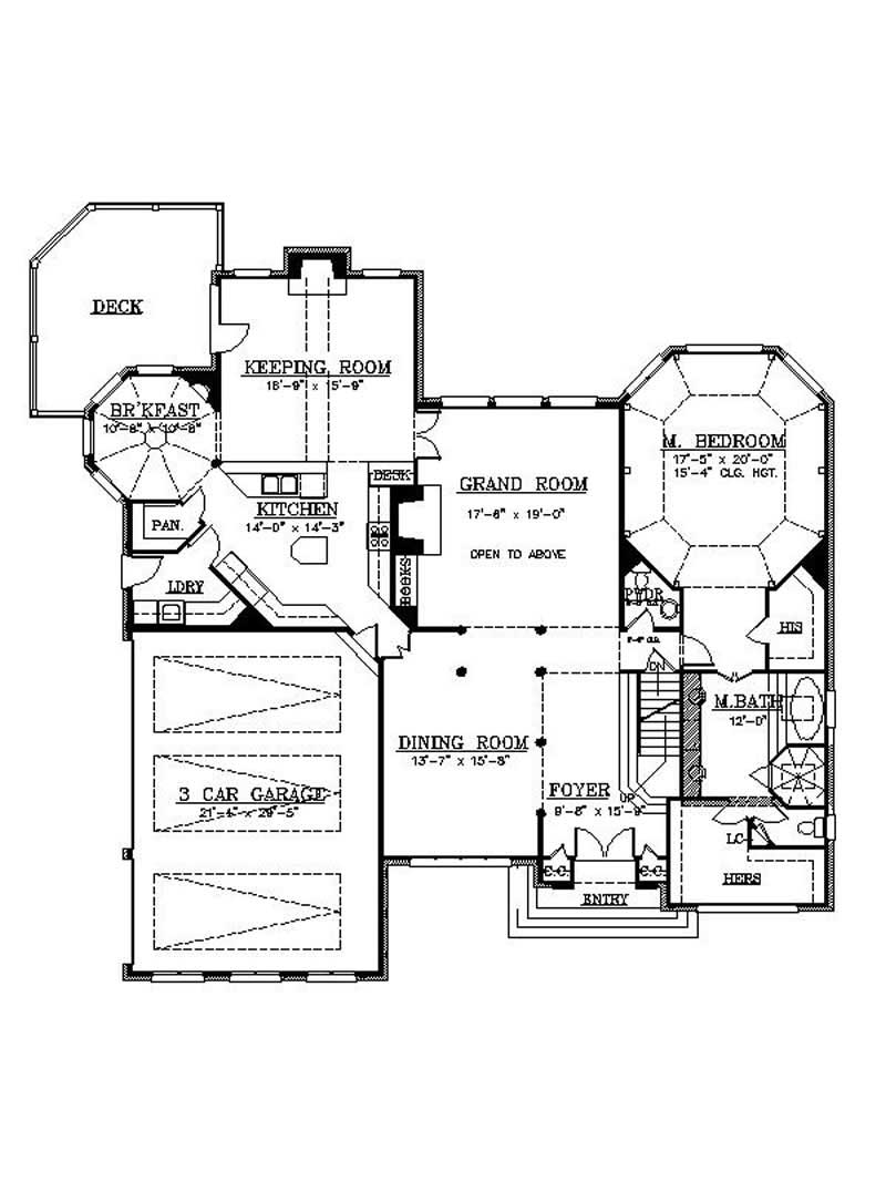 Floor Plan First Story of European Plan #106-1112