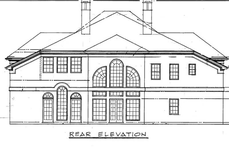 Home Plan Rear Elevation of this 4-Bedroom,4001 Sq Ft Plan -106-1113