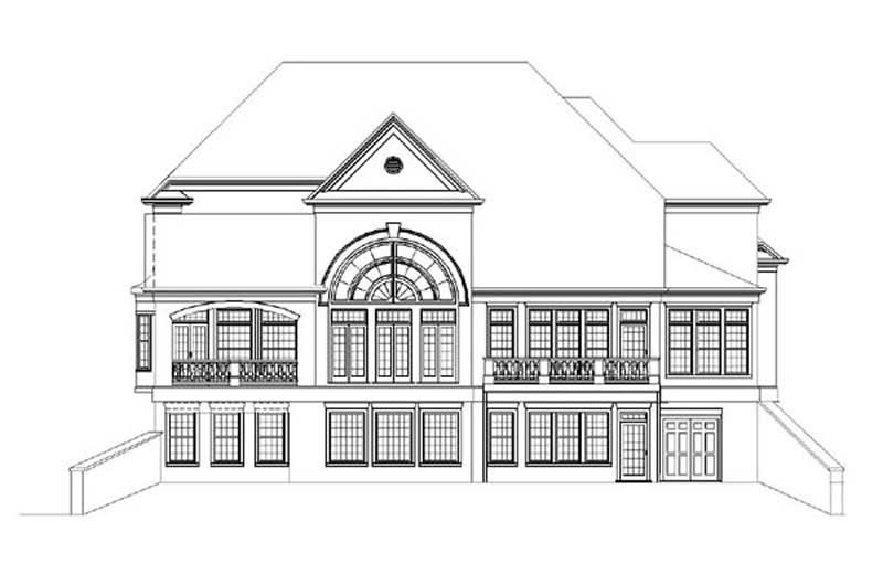 Home Plan Rear Elevation of this 4-Bedroom,4364 Sq Ft Plan -106-1114