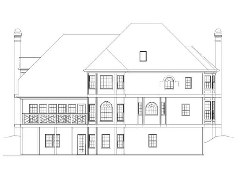 Home Plan Rear Elevation of this 4-Bedroom,3385 Sq Ft Plan -106-1115