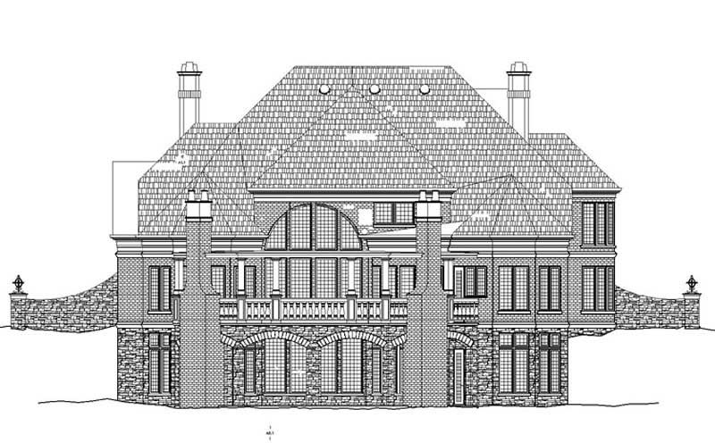 Home Plan Rear Elevation of this 4-Bedroom,3376 Sq Ft Plan -106-1116
