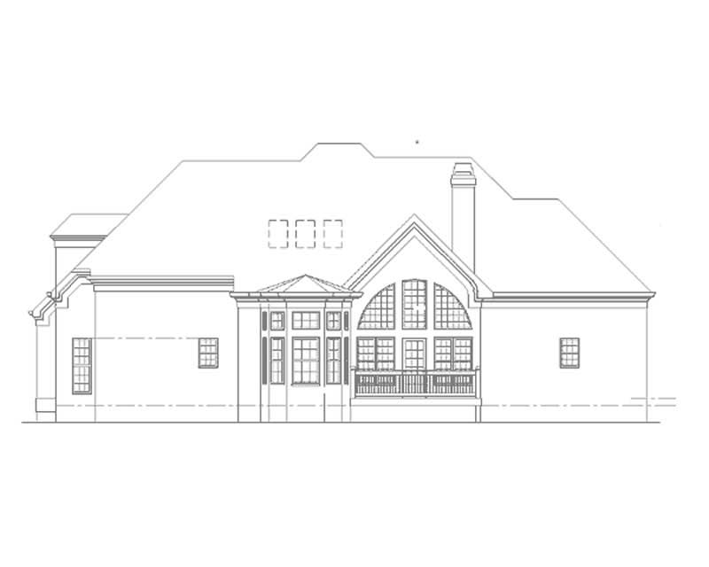 Home Plan Rear Elevation of this 3-Bedroom,2571 Sq Ft Plan -106-1123