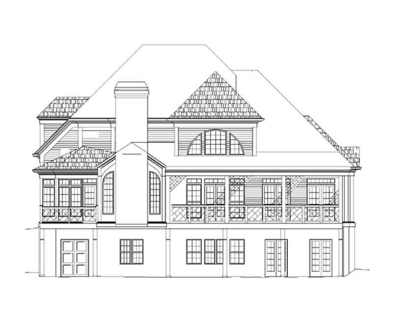 Home Plan Rear Elevation of this 4-Bedroom,2547 Sq Ft Plan -106-1124