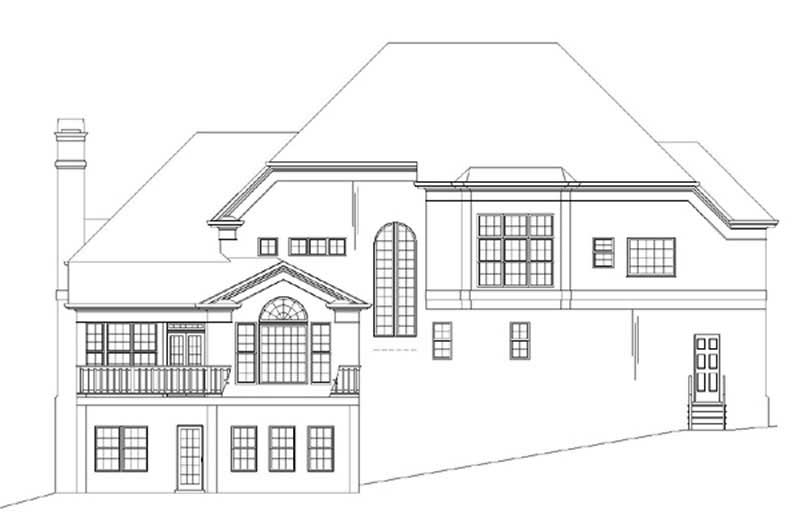 Home Plan Rear Elevation of this 4-Bedroom,3247 Sq Ft Plan -106-1133