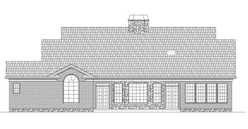 Home Plan Rear Elevation of this 3-Bedroom,2097 Sq Ft Plan -106-1137
