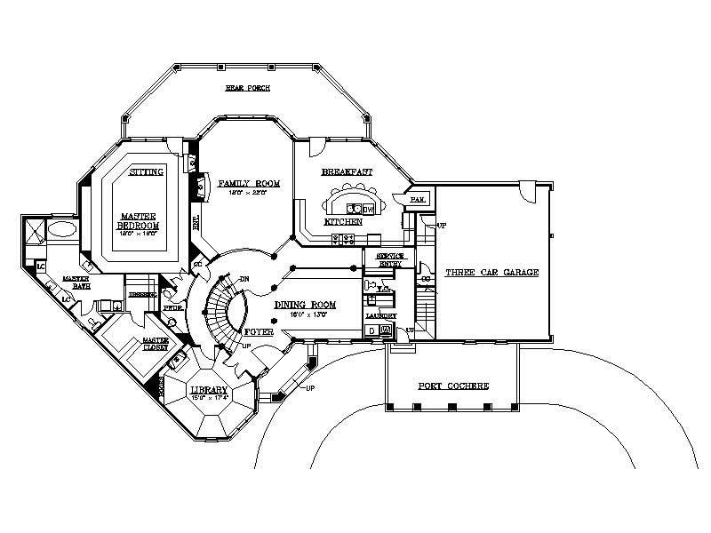 Floor Plan First Story of Colonial Plan #106-1138