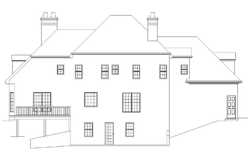 Home Plan Rear Elevation of this 4-Bedroom,3040 Sq Ft Plan -106-1143