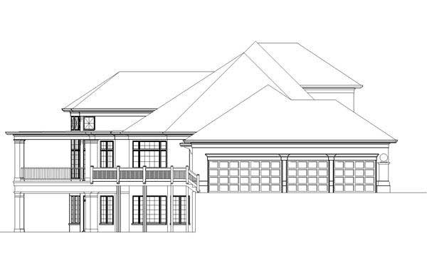 Home Plan Left Elevation of this 5-Bedroom,6759 Sq Ft Plan -106-1146