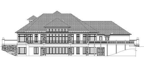 Home Plan Rear Elevation of this 5-Bedroom,6759 Sq Ft Plan -106-1146