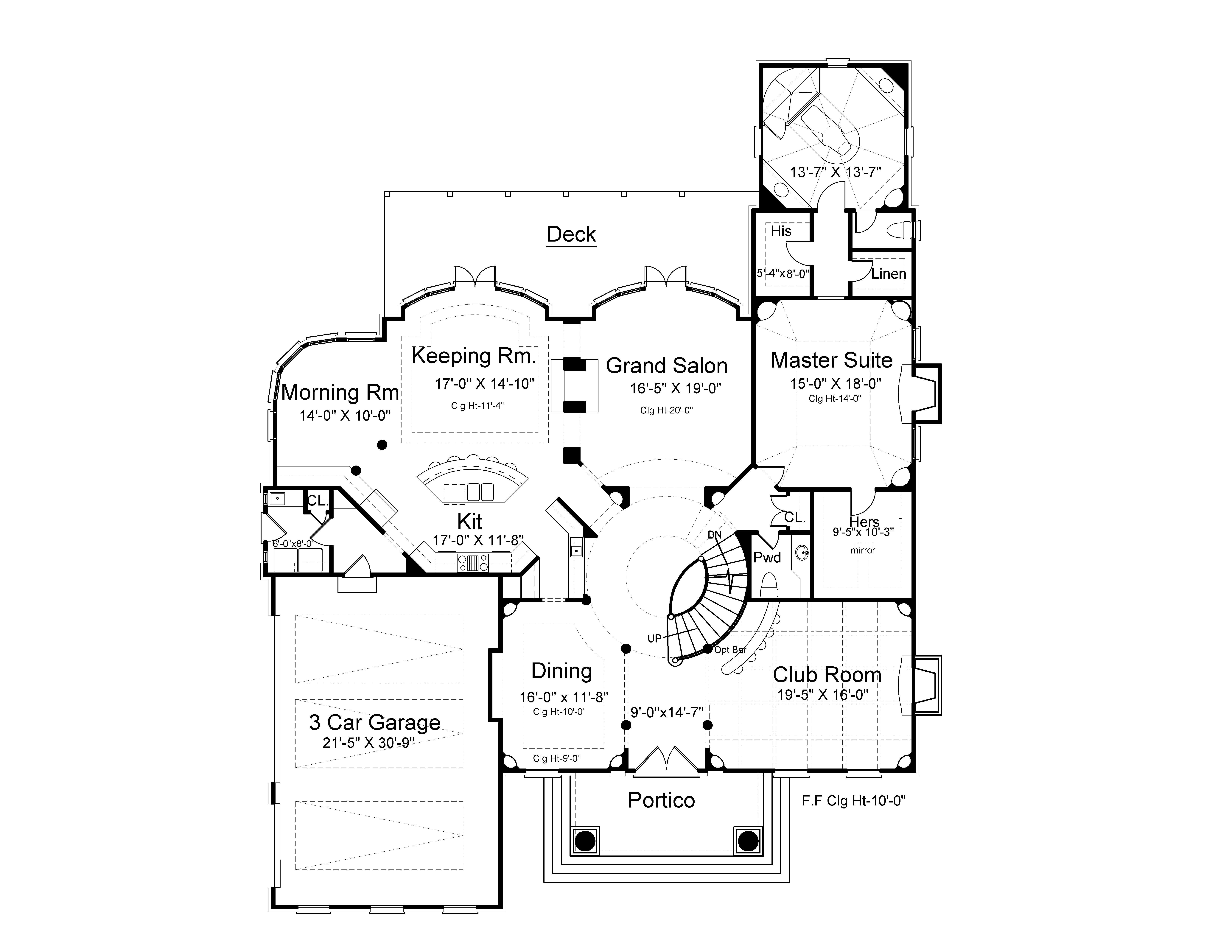 Floor Plan First Story of Colonial Plan #106-1148