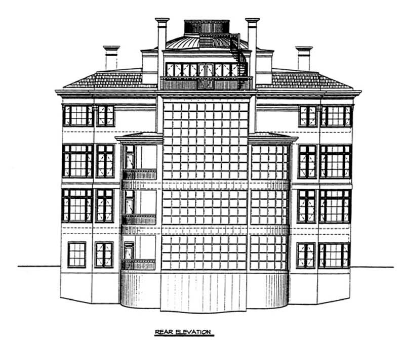 Home Plan Rear Elevation of this 3-Bedroom,5730 Sq Ft Plan -106-1154