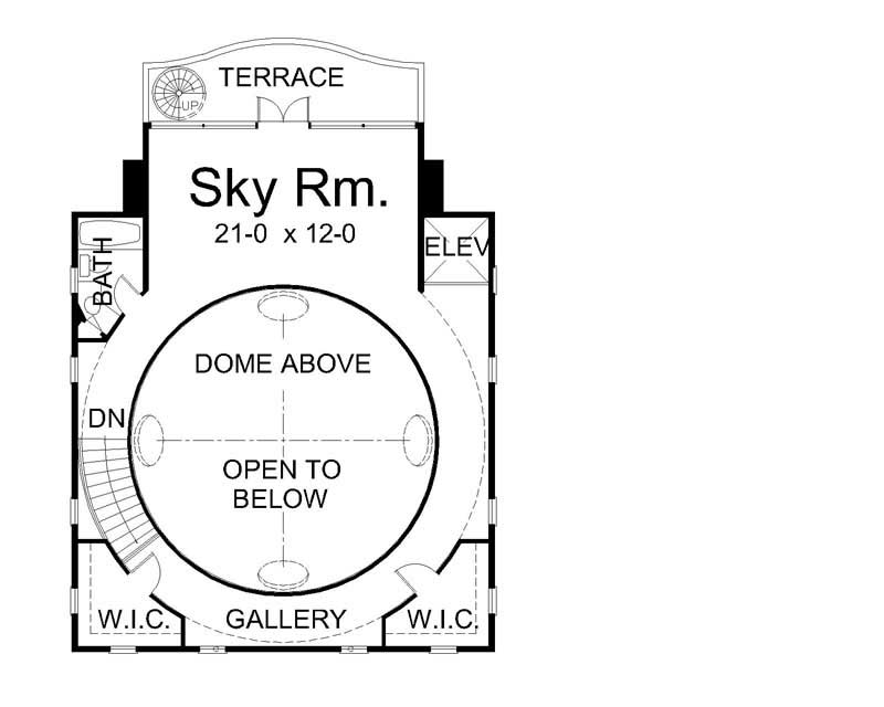 Floor Plan Third Story of Colonial Plan #106-1154